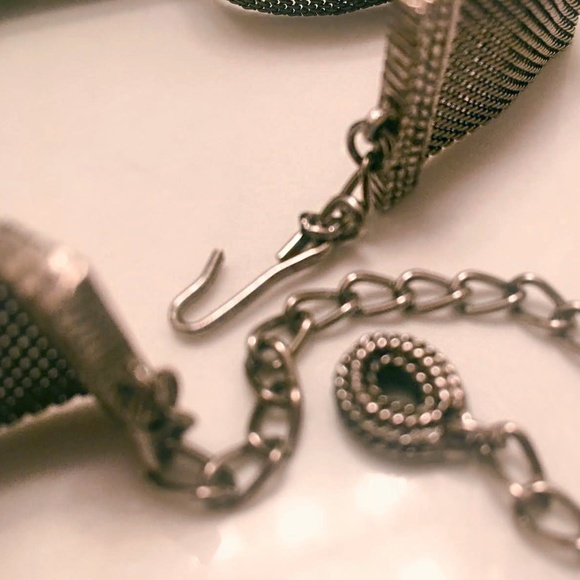 Silver Victorian Chainmail Choker Chain Fringe with Quartz Beads - Picture 5 of 6